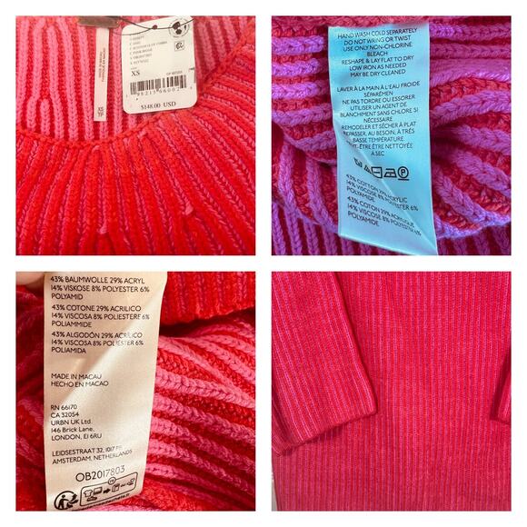 Free People Charlotte Tunic Oversized Sweater Blossom Glow Combo Size XS - Picture 7 of 9